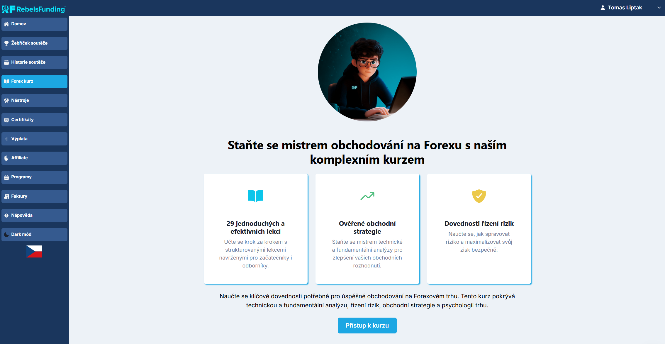 RebelsFunding: Klientská zóna